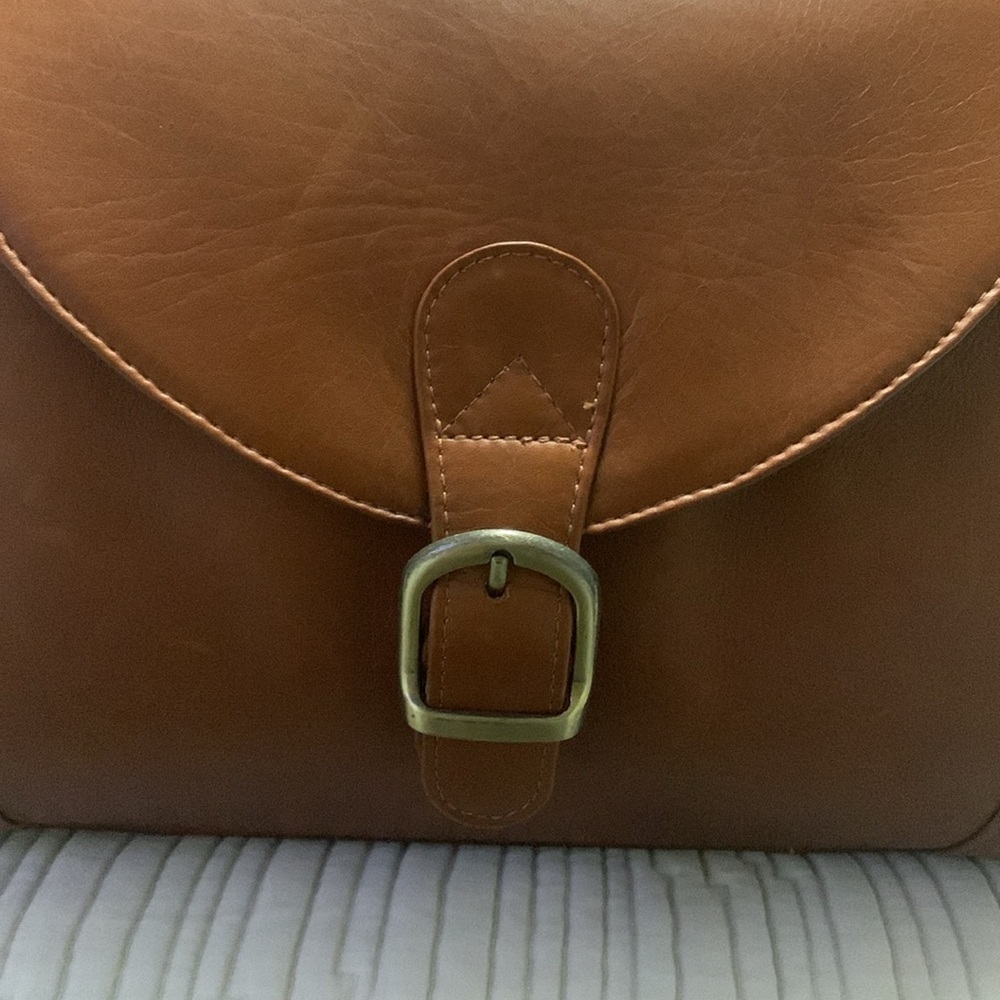 Claire Chase Laramie Leather Saddle Duffel Minimalist Quite Contemporary Travel - Picture 3 of 16